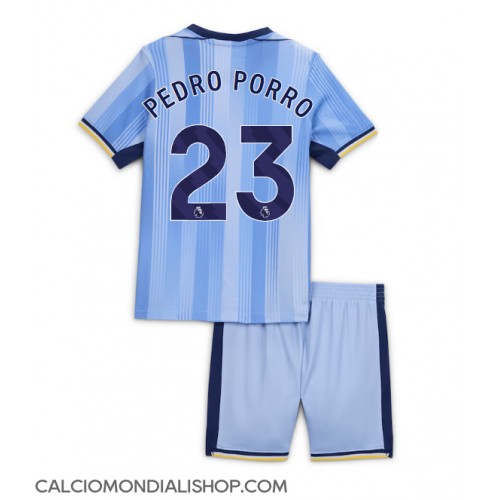 Maglie da calcio Tottenham Hotspur Pedro Porro #23 Seconda Maglia Bambino 2024-25 Manica Corta (+ Pantaloni corti)